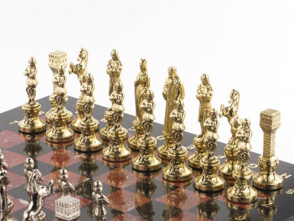 Шахматы &amp;quot;Ренессанс&amp;quot; доска 36х36 см лемезит змеевик фигуры цвет золото / серебро 119412