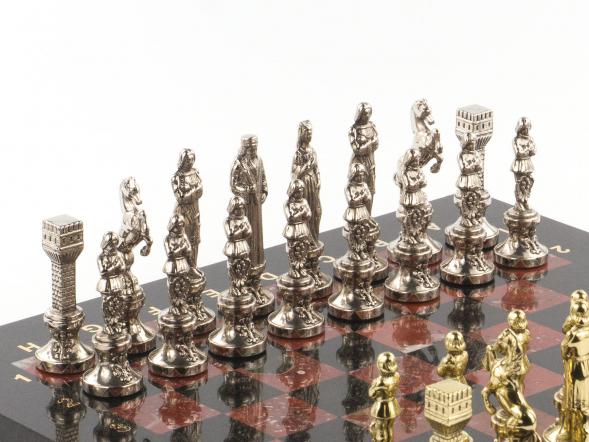 Шахматы &amp;quot;Ренессанс&amp;quot; доска 36х36 см лемезит змеевик фигуры цвет золото / серебро 119412