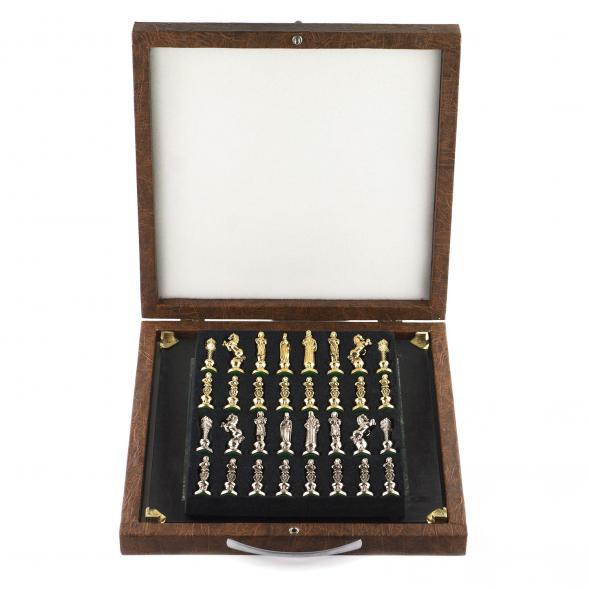 Шахматы &amp;quot;Ренессанс&amp;quot; доска 36х36 см лемезит змеевик фигуры цвет золото / серебро 119412