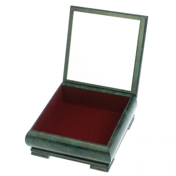 Шкатулка &amp;quot;Водопад&amp;quot; из змеевика 18х18х8 см 128342