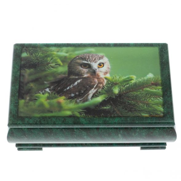 Шкатулка &amp;quot;Сова&amp;quot; из змеевика 18х10х8,5 см 128420