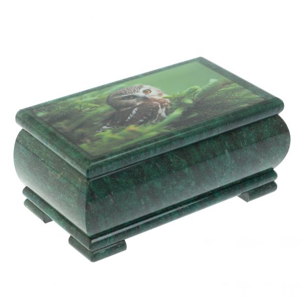 Шкатулка &amp;quot;Сова&amp;quot; из змеевика 18х10х8,5 см 128420
