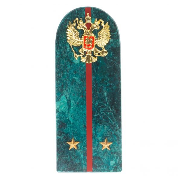 Сувенир погон &amp;quot;Лейтенант МВД&amp;quot; камень змеевик 129009