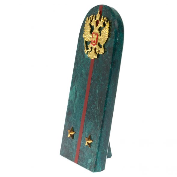 Сувенир погон &amp;quot;Лейтенант МВД&amp;quot; камень змеевик 129009