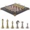 Шахматы с металлическими фигурами "Стаунтон" доска 28х28 см из креноида