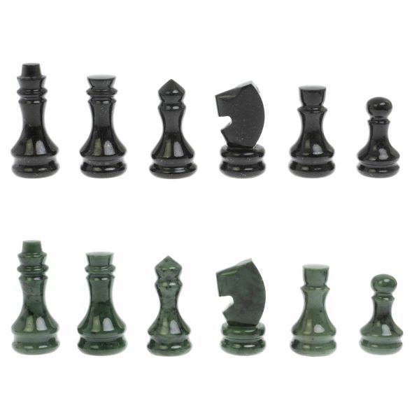 Шахматы с гравировкой &amp;quot;Турнирные&amp;quot; доска 42х42 см нефрит, габбро 129391