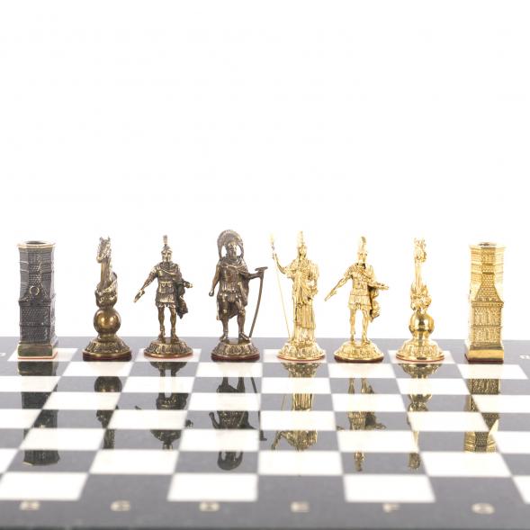 Шахматы подарочные &amp;quot;Спарта&amp;quot; из мрамора бронзы 40х40 см 121351