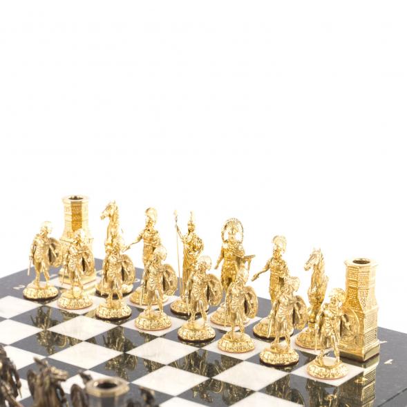 Шахматы подарочные &amp;quot;Спарта&amp;quot; из мрамора бронзы 40х40 см 121351