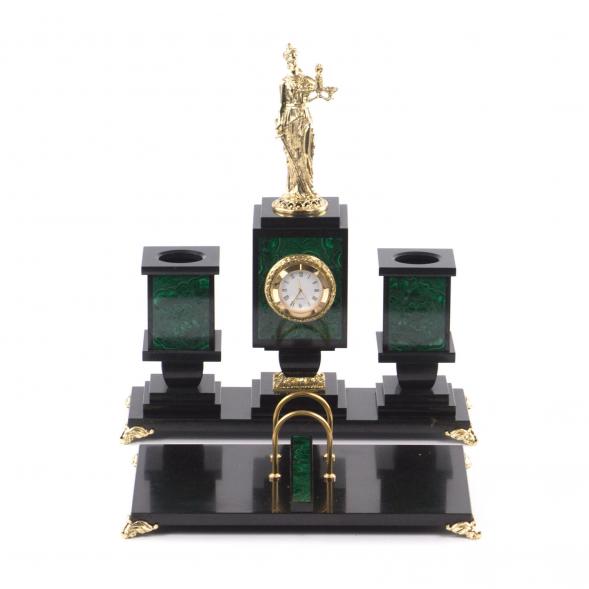 Письменный прибор из малахита &amp;quot;Фемида - богиня правосудия&amp;quot; 121637