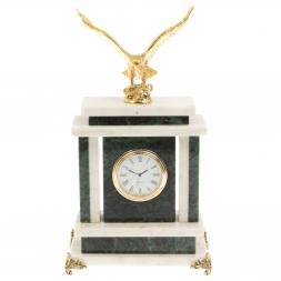 Часы "Орел" из нефрита и белого мрамора