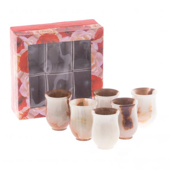 Стопки для виски 60 мл набор 6 шт камень оникс 5,2х7 см в коробке (2х3) 121905