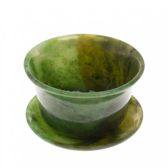 Чайная пара из нефрита с блюдцем 129972