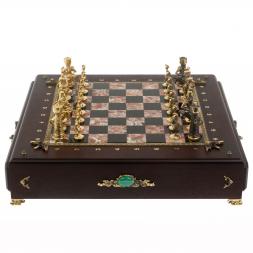Шахматный ларец "Римские" из бронзы и креноида