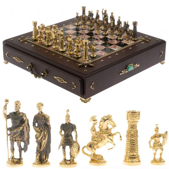 Шахматный ларец &amp;quot;Римские&amp;quot; из бронзы и креноида 130041