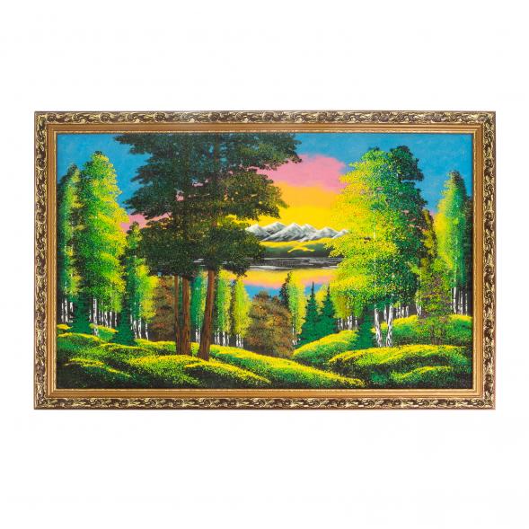 Картина &amp;quot;Летний закат&amp;quot; багет 56х86 см, рисунок каменная крошка 122834