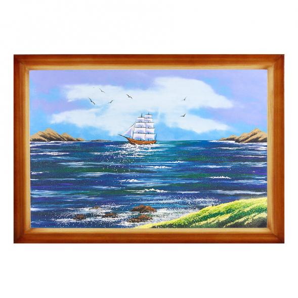 Картина &amp;quot;Парусник&amp;quot; багет 46х66 см, каменная крошка 111782