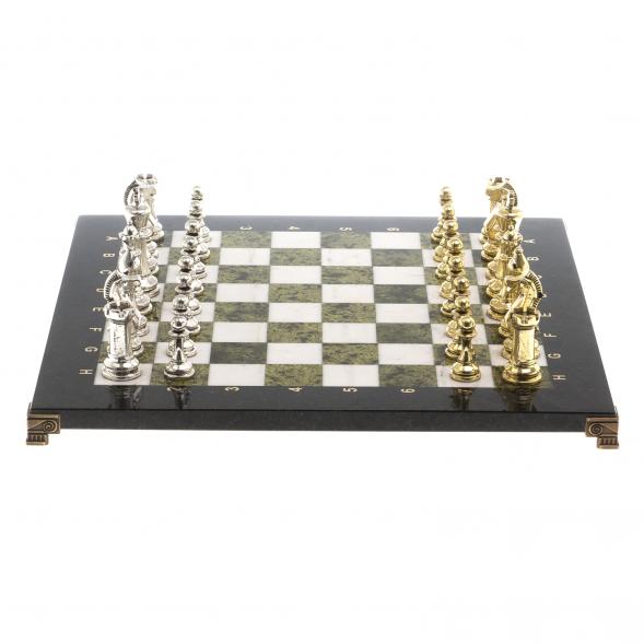 Шахматы турнирные &amp;quot;Стаунтон&amp;quot; доска 40х40 см мрамор змеевик 124516