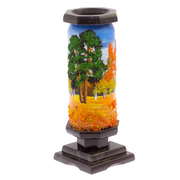 Ваза из камня &amp;quot;Осенний пейзаж&amp;quot; 8,5х8,5х21,5 см 125561