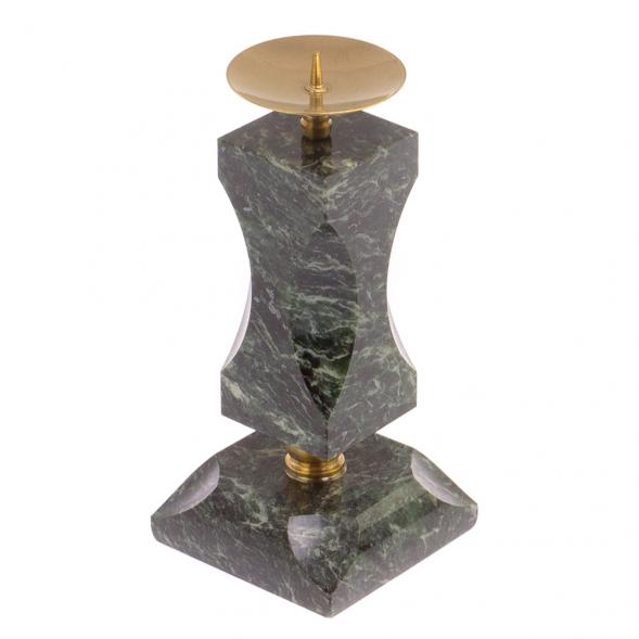 Подсвечник фигурный из темно-зеленого змеевика 126309