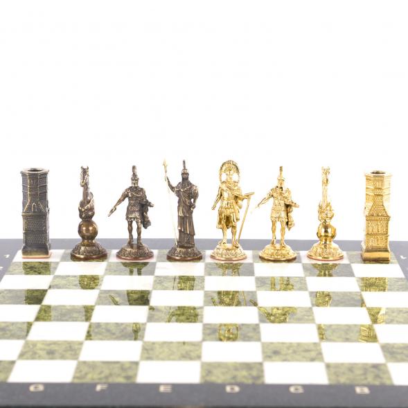 Шахматы из бронзы &amp;quot;Спарта&amp;quot; доска из камня 40х40 см 121352