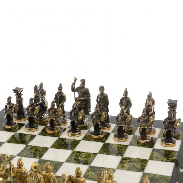 Шахматы &amp;quot;Римские&amp;quot; бронза 44х44 см из мрамора и змеевика 129659
