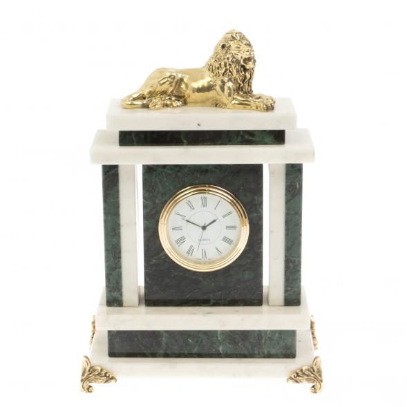 Часы &amp;quot;Лев&amp;quot; из нефрита белого мрамора 129859