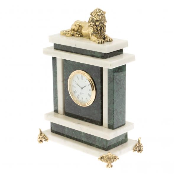 Часы &amp;quot;Лев&amp;quot; из нефрита белого мрамора 129859