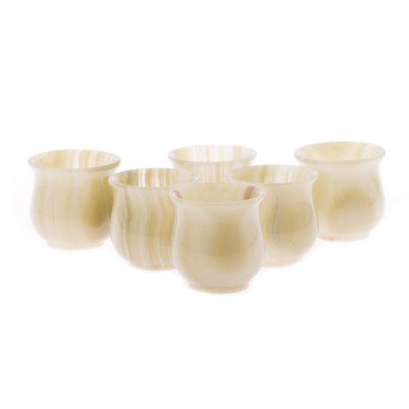 Набор из 6-ти стопок 80 мл камень оникс 6х5,7 см в футляре (2,5х2,5) 121906