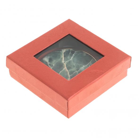 Зеркало круглое из камня офит цвет золото 122790