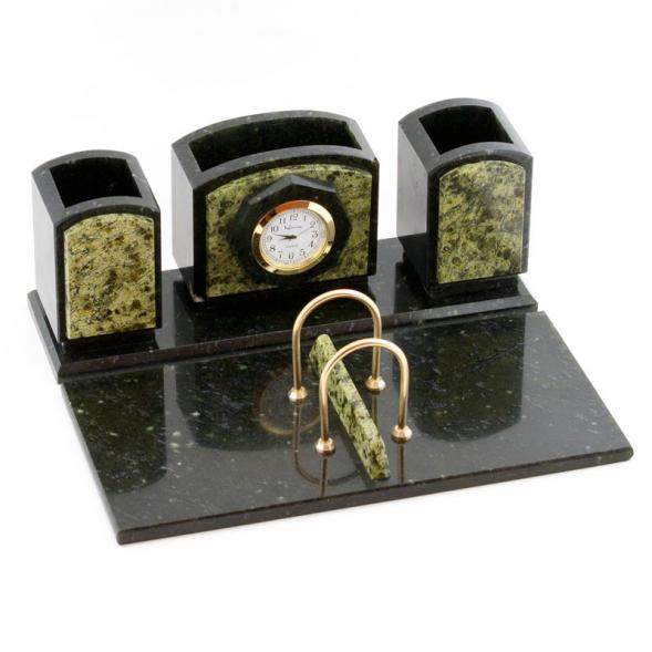 Настольный прибор &amp;quot;Компактный 1&amp;quot; из камня змеевик 113499