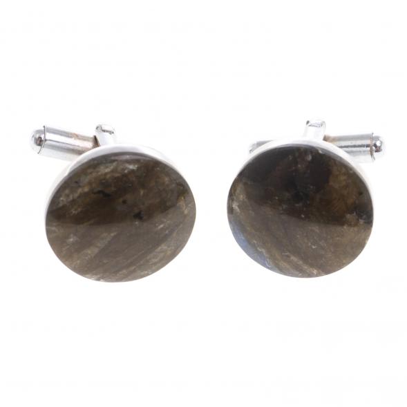 Запонки камень лабрадор круглые 124435