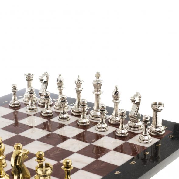 Шахматы турнирные &amp;quot;Стаунтон&amp;quot; доска 40х40 см мрамор лемезит 124517