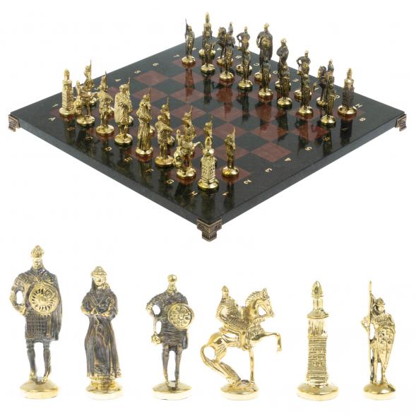 Шахматы настольные &amp;quot;Русские&amp;quot; бронза камень лемезит 40х40 см 117819