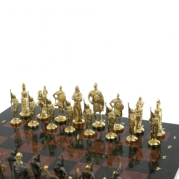 Шахматы настольные &amp;quot;Русские&amp;quot; бронза камень лемезит 40х40 см 117819