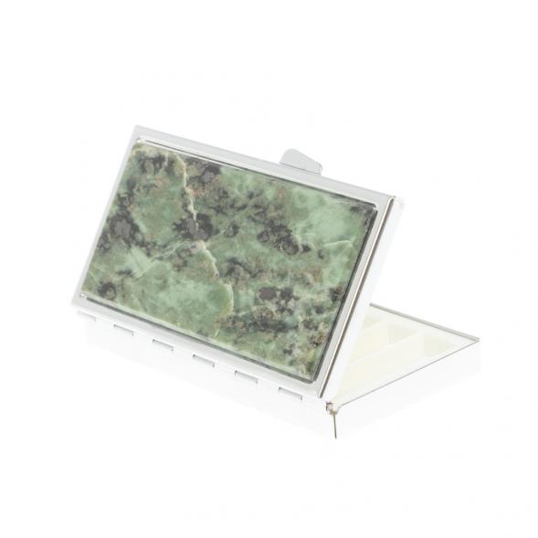 Таблетница на 7 отделений камень офит серебристая 127234