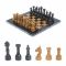 Шахматы "Шах и мат" из мрамора и ракушечника доска 25х25 см (6)