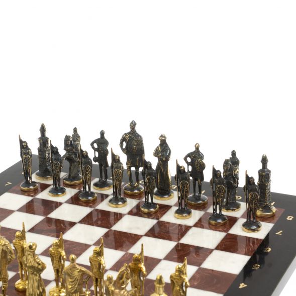 Шахматы &amp;quot;Русские&amp;quot; бронза доска 40х40 лемезит мрамор 127555