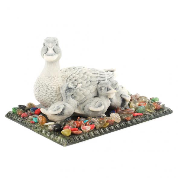 Сувенир &amp;quot;Утка с утятами&amp;quot; из мрамолита 119854