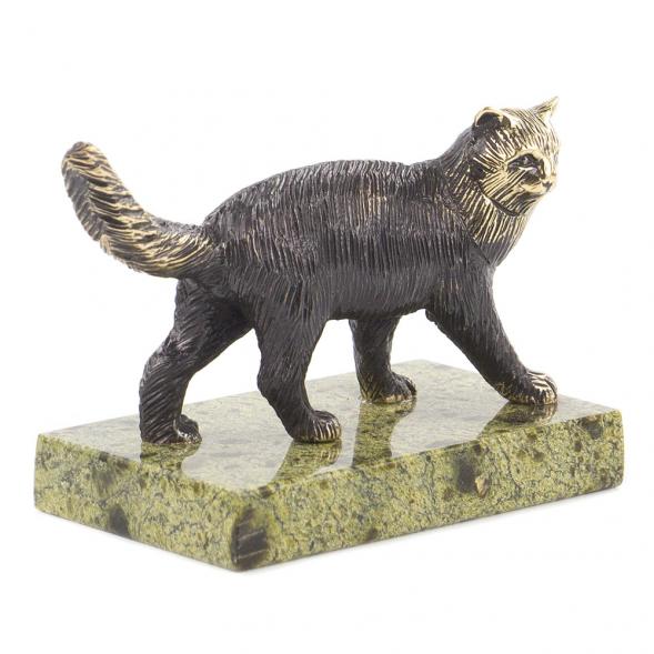 Статуэтка &amp;quot;Кот идет&amp;quot; из бронзы и змеевика 119954