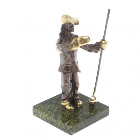 Бронзовая статуэтка &amp;quot;Сталевар&amp;quot; камень змеевик 128938