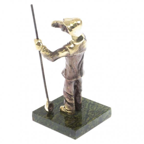 Бронзовая статуэтка &amp;quot;Сталевар&amp;quot; камень змеевик 128938