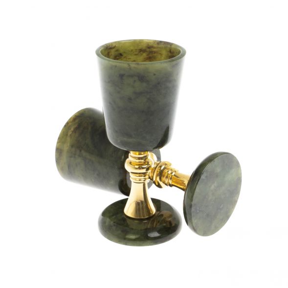 Набор из двух рюмок из нефрита 4х4х8,5 см 30 мл 129318