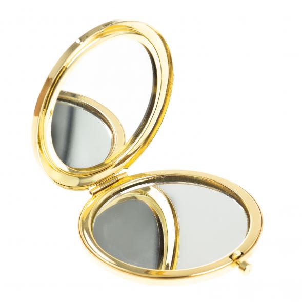 Зеркало круглое из камня амазонит цвет золото 122784