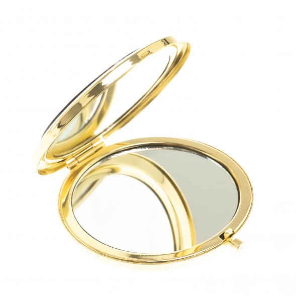 Зеркало круглое с накладкой из флогопита цвет золото 124207
