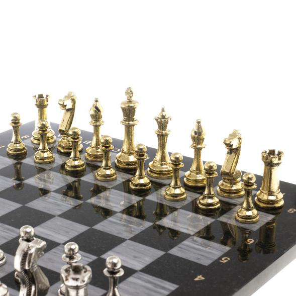 Шахматы турнирные &amp;quot;Стаунтон&amp;quot; доска 40х40 см серый мрамор 124518