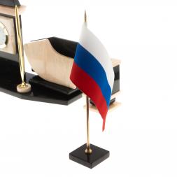 Письменный набор с гербом и флагом России газганский мрамор