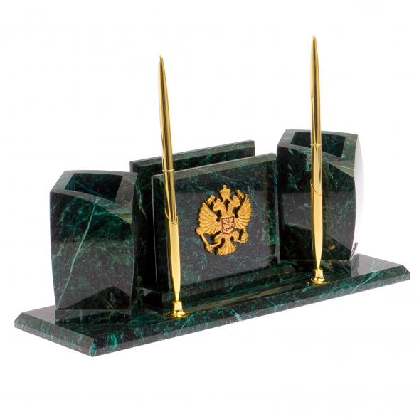 Мини-набор с гербом РФ камень змеевик 125320