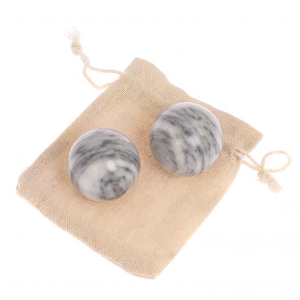 Шары для массажа 4 см из серого мрамора 2 шт 125867