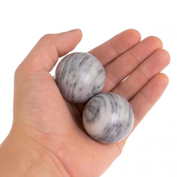 Шары для массажа 4 см из серого мрамора 2 шт 125867