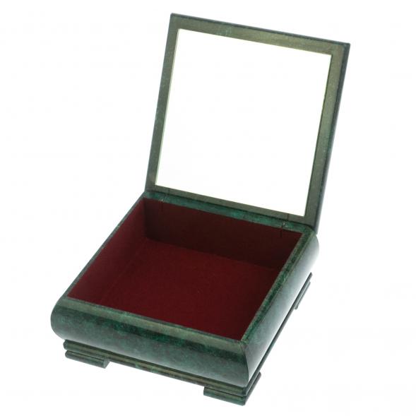 Шкатулка &amp;quot;Букет роз&amp;quot; из змеевика 18х18х8 см 128344